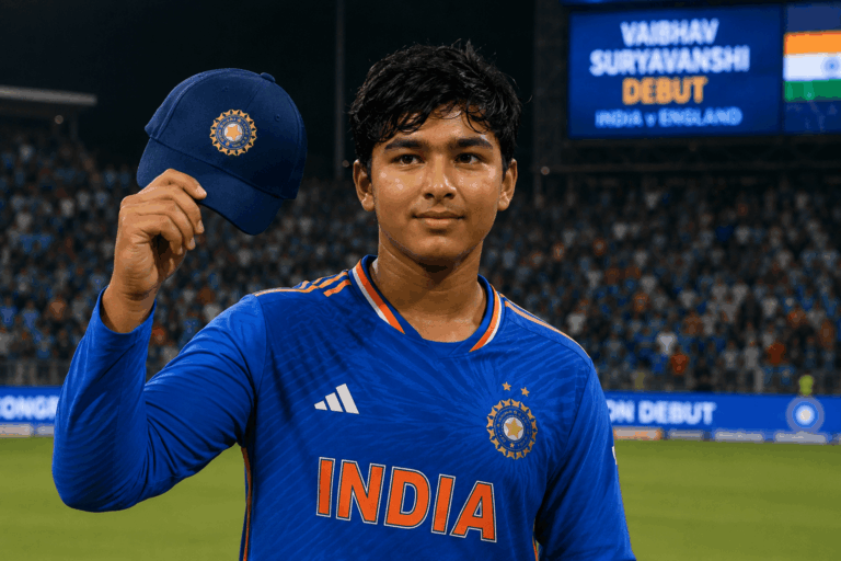 15 साल के वैभव सूर्यवंशी ने किया भारत के लिए ऐतिहासिक डेब्यू, सचिन तेंदुलकर का 37 साल पुराना रिकॉर्ड टूटा