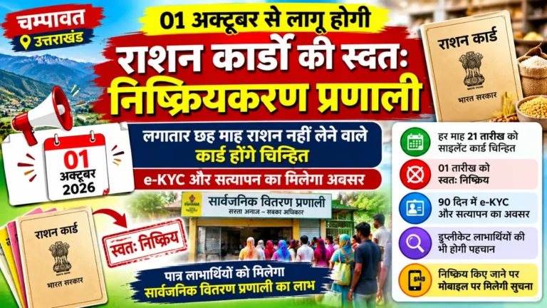 राशन कार्डों की स्वतः निष्क्रियकरण प्रणाली 1 अक्टूबर से लागू: छह माह राशन न लेने पर होंगे कार्ड चिन्हित